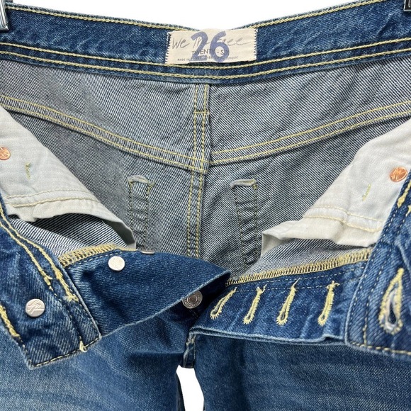 Free People Maggie NEW Mid Rise Straight Distressed Hem Denim Straight Jeans 26 - Picture 11 of 11